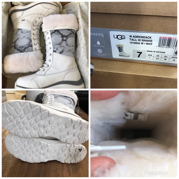 🎁UGG Adirondack Tall III Snake White Boots - Picture 8 of 8